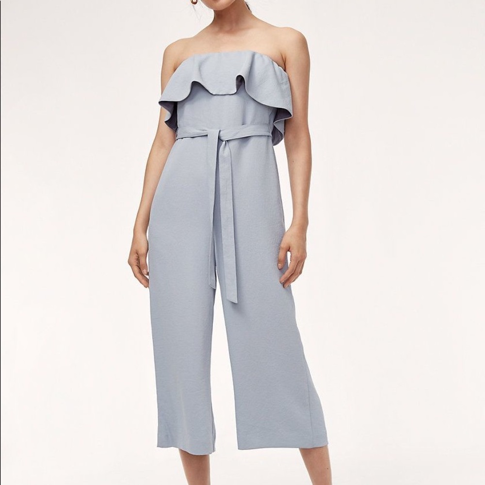 ISO BABATON FLUTTER JUMPSUIT IN LIGHT BLUE
